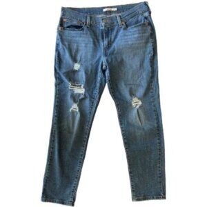 Levi Strauss Boyfriend Blue Distressed Denim Jeans